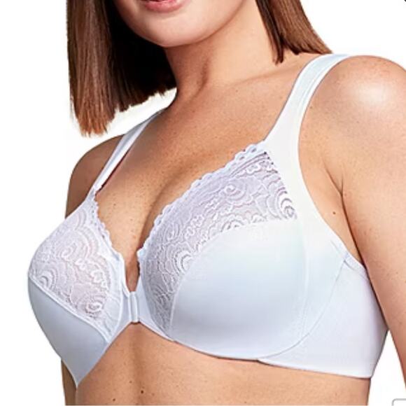 Glamorise Wonderwire Front-Close Underwire Unlined Full Coverage Bra size 36F - Picture 1 of 8